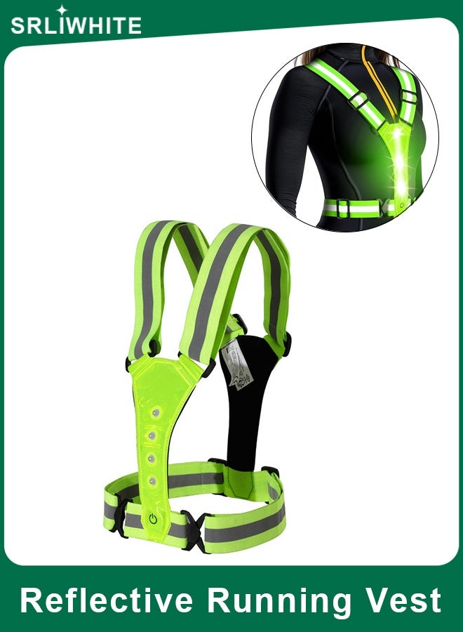 SRLIWHITE LED Reflective Running Vest, Adjustable High-Visibility Safety Gear for Night Running, Walking, Cycling, and Outdoor Activities - Image 1